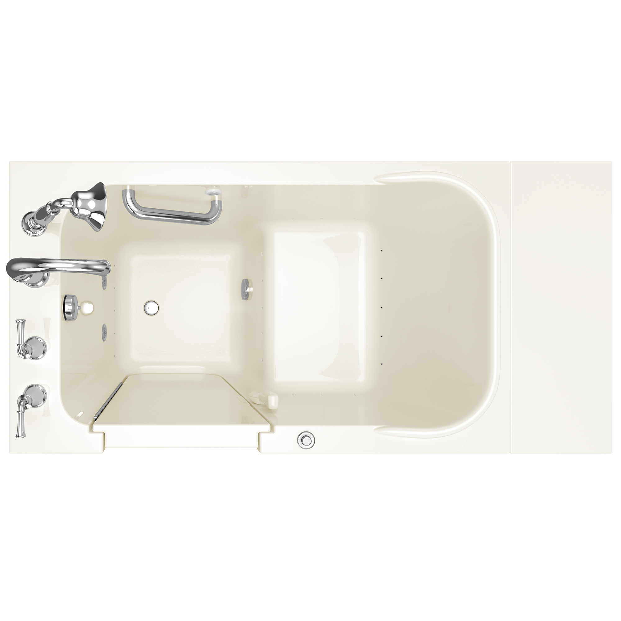 Gelcoat Value Series 28x48 Inch Walk In Bathtub with Air Spa System  Left Hand Door and Drain WIB LINEN